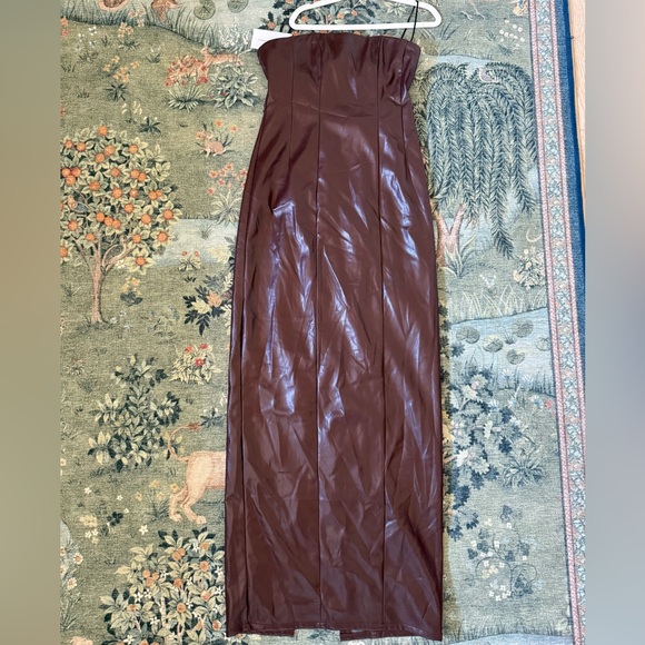 Lovers + Friends Dresses & Skirts - LOVERS AND FRIENDS 
X Rachel Ana Faux Leather Maxi Dress In Chocolate